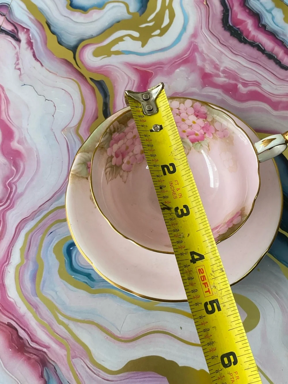 Vintage Paragon Pink Hydrangea Teacup Saucer Fine Bone China Double Warrant